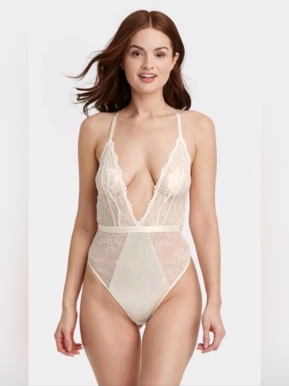 Auden Women's Unlined Lace Lingerie Bodysuit  Size NWT